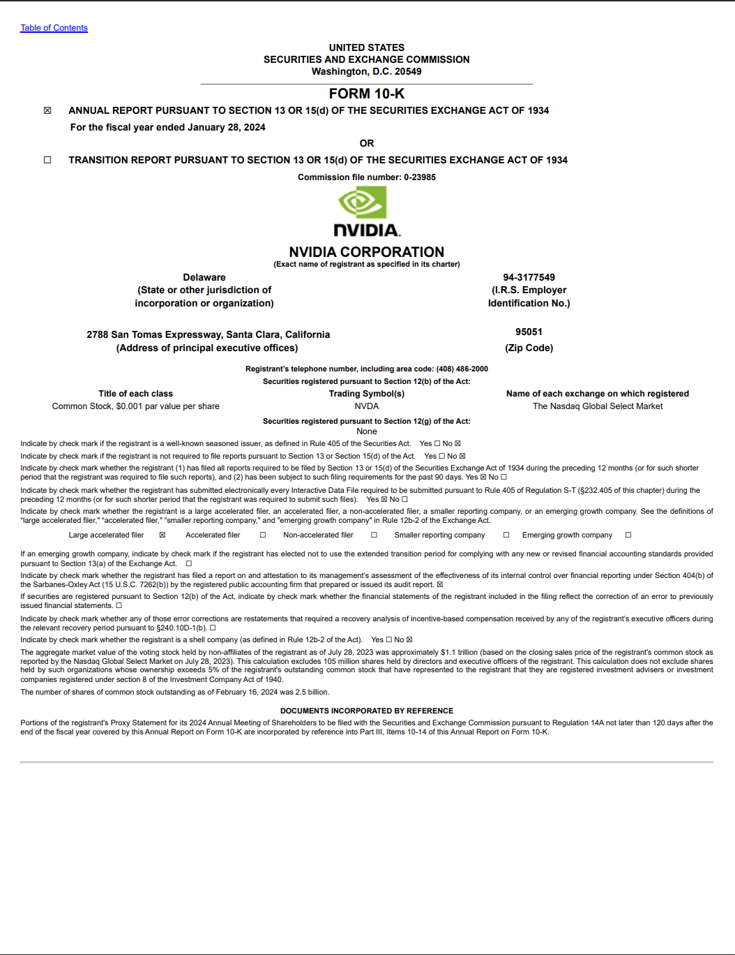NVDA 10-K Filing